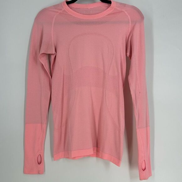 LULULEMON Swiftly Tech Neon Coral Longsleeve sz 6 - Picture 1 of 7